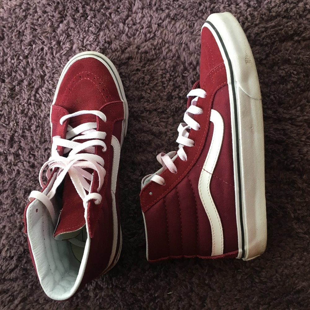Maroon Vans Sk8-HI Sz 7.5